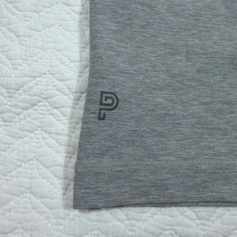Public Rec Mens Long Sleeve Tee Large Pima Cotton Lyocell Heather Grey EUC